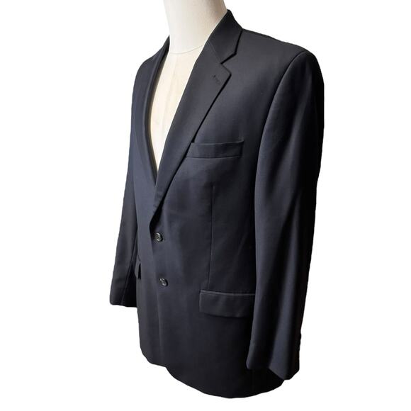 Lauren Ralph Lauren Men’s 44L Wool Navy Blue Two Button Sport Coat Blazer - Picture 2 of 9